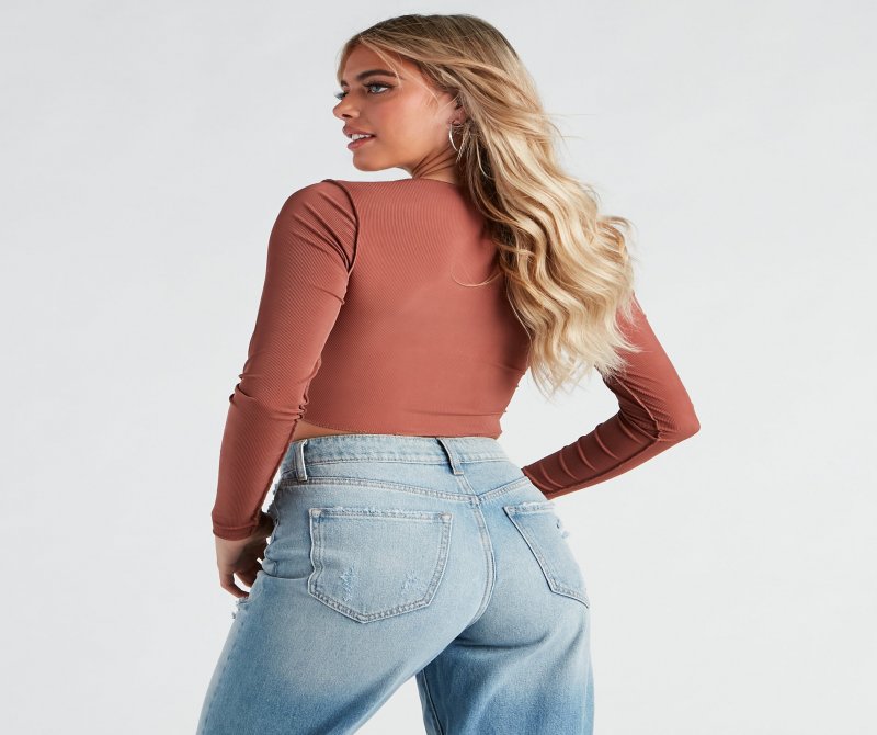 TableClothsUs Casually Chic Long Sleeve Corset Top